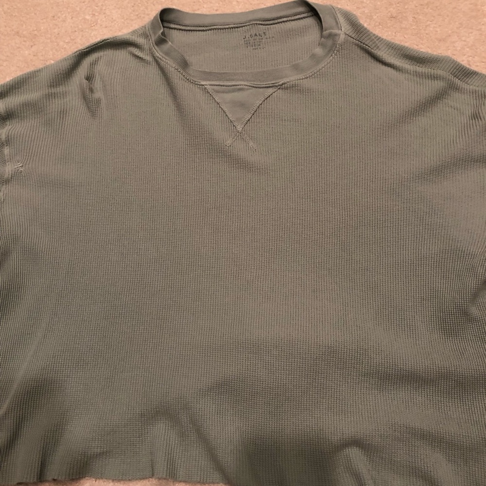cropped green brandy melville thermal shirt